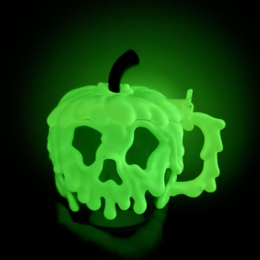 Disney Parks Snow White Evil Queen Green Poison Apple Glow in the Dark Stein Mug